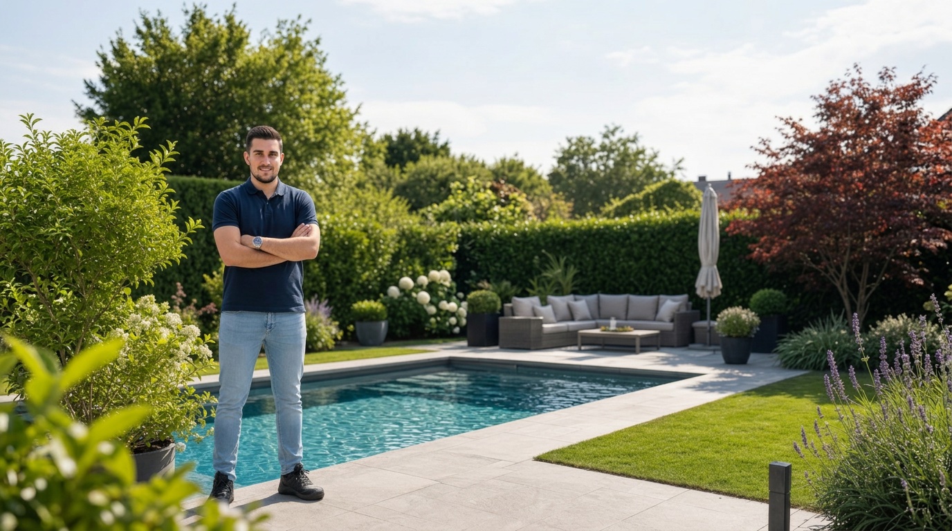 Handwerker-Team bei Garten- und Landschaftsbau, SHK und Photovoltaik